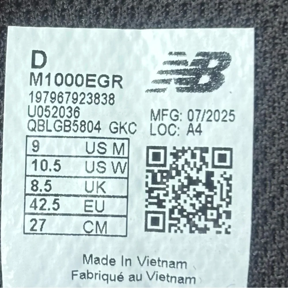 New Balance 1000 🔥 NB Black Silver Metallic Gray M1000EGR U052036 9 10 11.5 13 - Picture 9 of 10